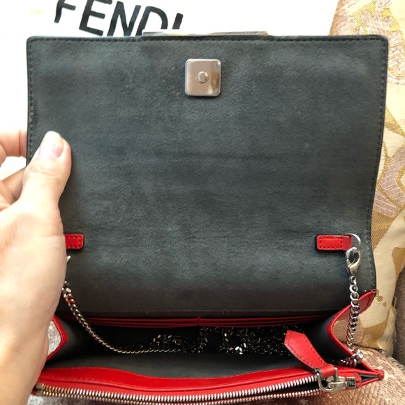 Fendi Red Multicolor Studded Women's Bag - Picture 5 of 14